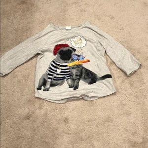 *4/$25 Gray t-shirt with French theme